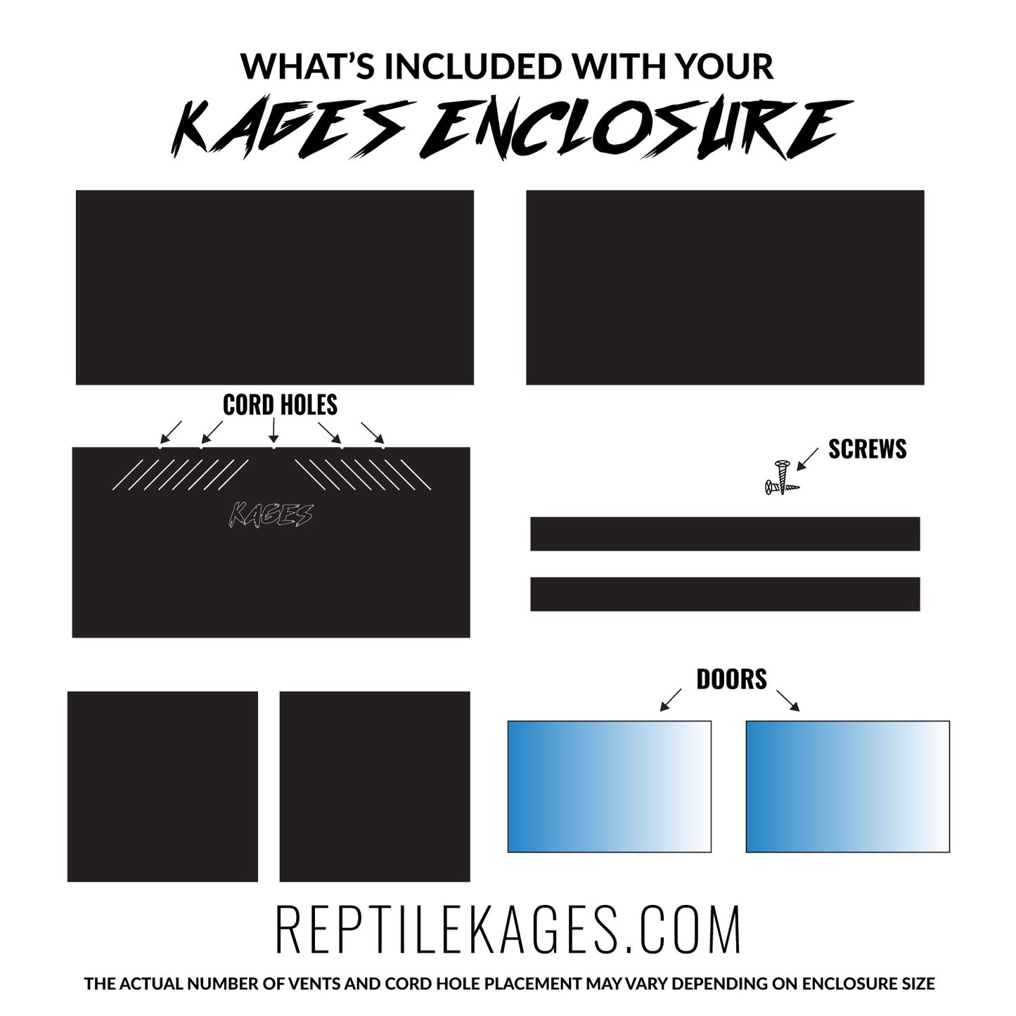 30"x16"x16" Black PVC Reptile Enclosure: Ready to Ship