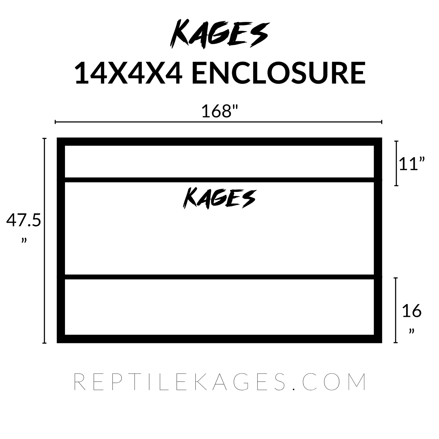 14'x4'x4' Premium PVC Reptile Enclosure