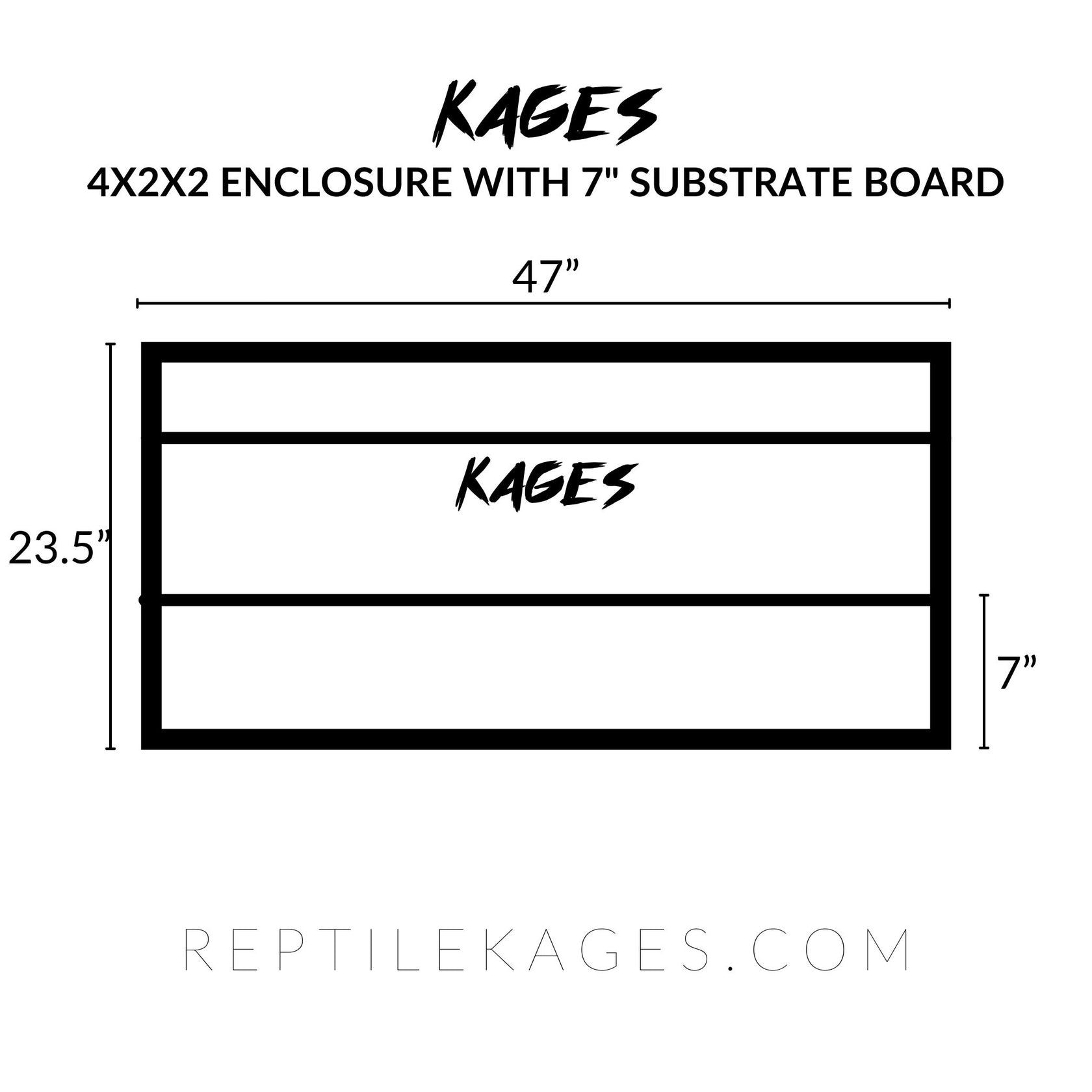 Premium PVC Reptile Enclosure 4'x2'x2' ft with 7" Substrate Board
